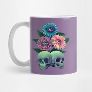 Skulls and eye-flowers Mug